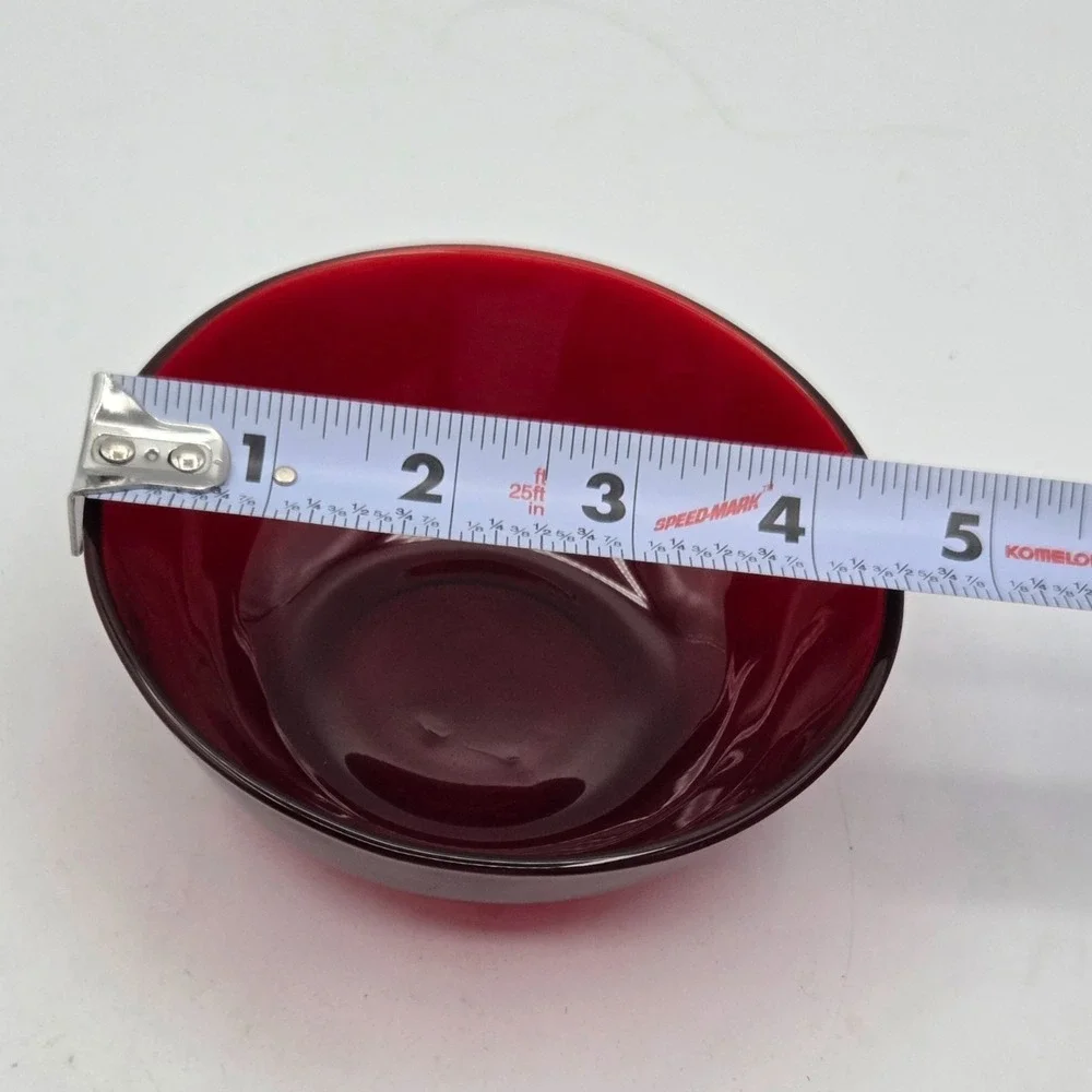Set Of 2 ARCOROC (France) Ruby Red‎ Glass Fruit/Dessert Bowls VINTAGE